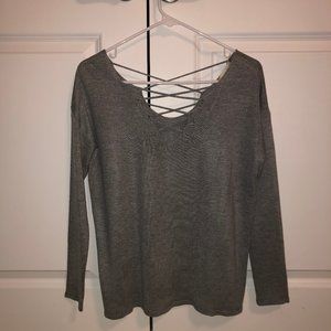 Altar'd State Long sleeve, V-neck Gray Top